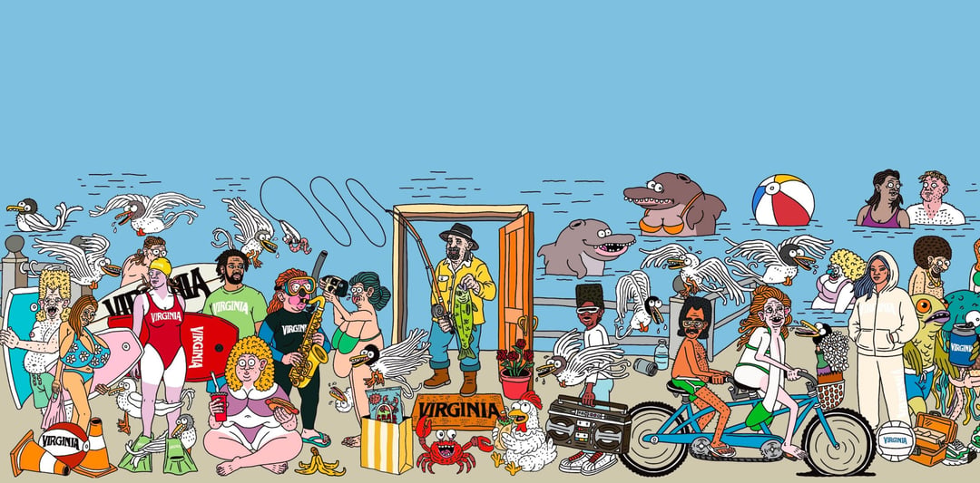 VIRGINIA beach scene illustration for Pharrell's Lyrics Challenge