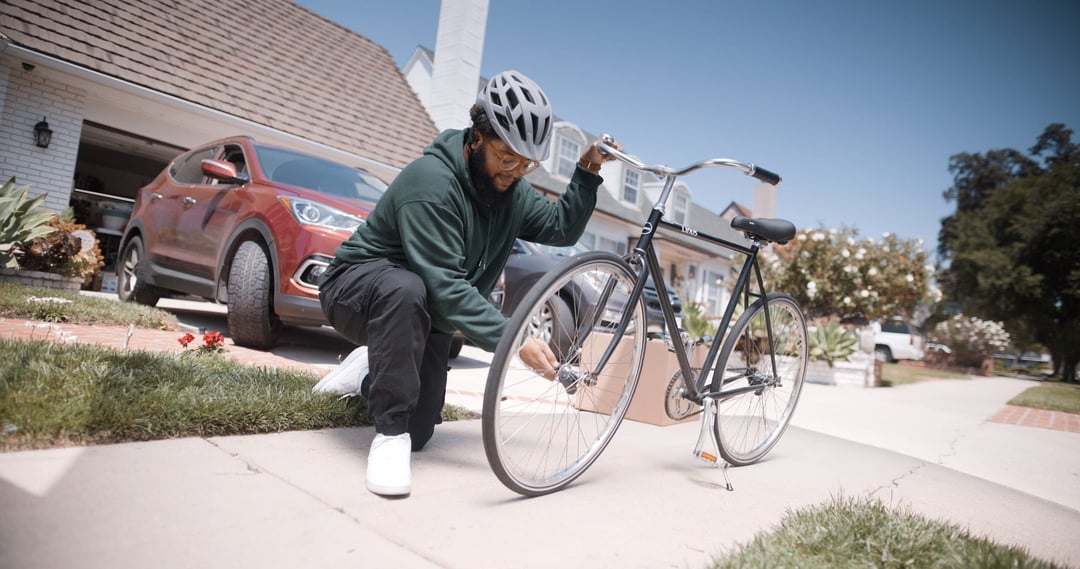 Still from the Endura Break Through campaign film showing a person riding a bike