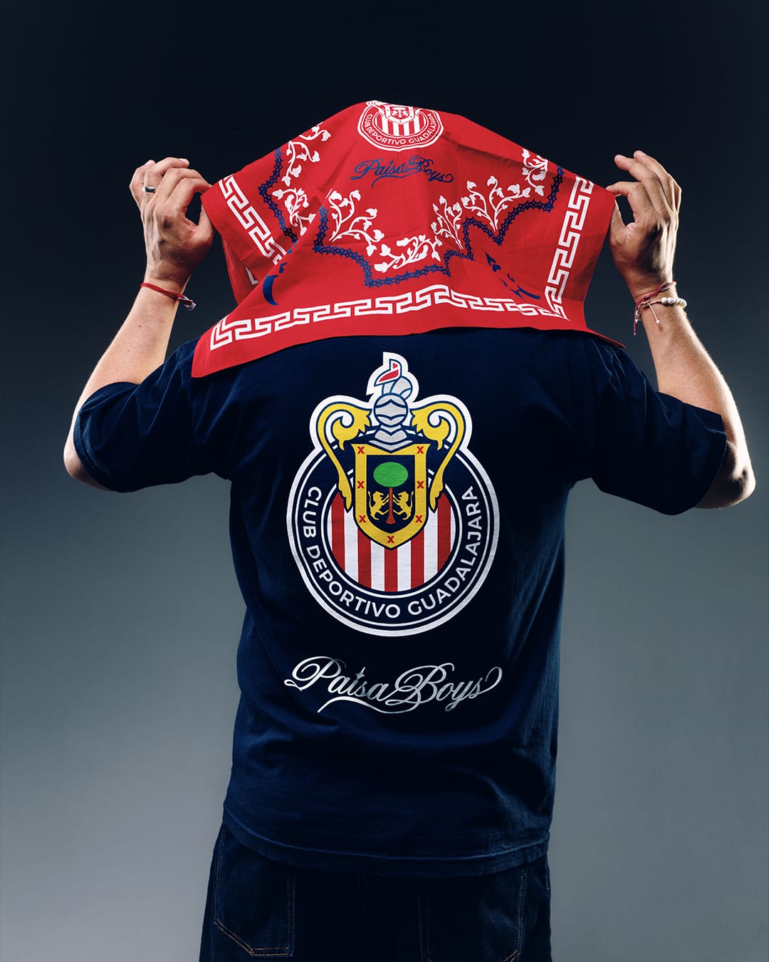 Paisa Boys x Chivas campaign image featuring the brand's signature bandana